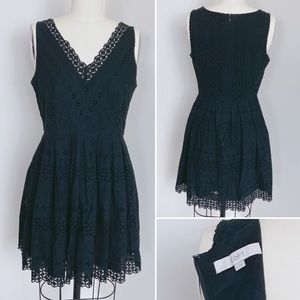 Navy eyelet dress from Loft